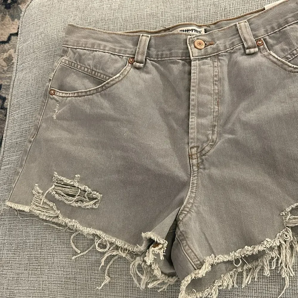 NWT Free People Now or Never distressed Denim Short, 31